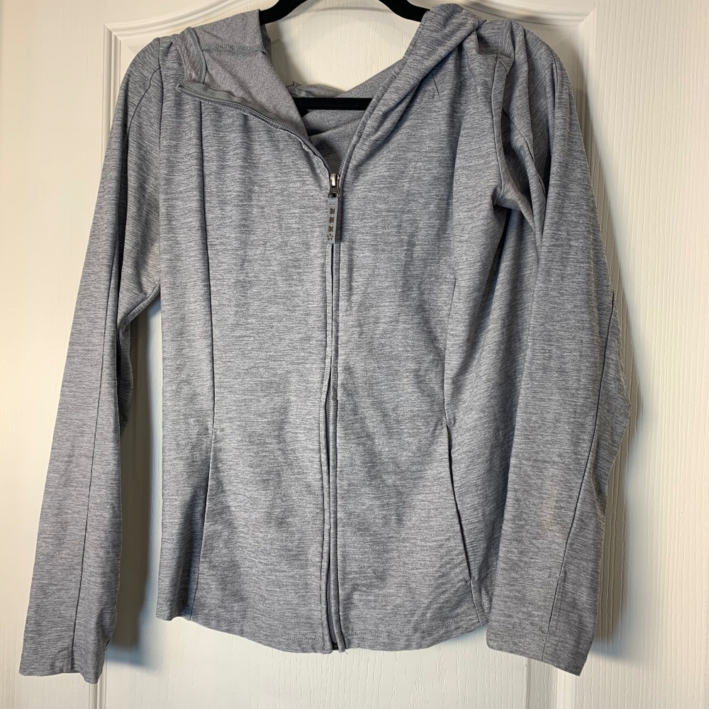 Tuff Athletics Grey Active Hoodie – Women’s Zip‎ Sport Jacket Small Pockets